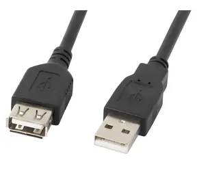Lanberg CA-USBE-10CC-0050-BK černá / Kabel USB / USB-A - USB-A / 5m