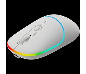 Canyon MW-22 bílá / Optická bezdrátová myš / RGB / 800/1200/1600 dpi / 4 tlačítka / BT + 2,4 GHz / 650 mAh