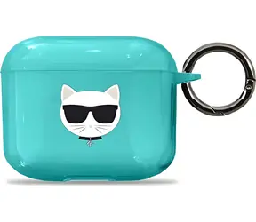 Karl Lagerfeld Choupette modrá / Pouzdro / pro Apple AirPods 3