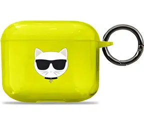 Karl Lagerfeld KLA3UCHFY Choupette žlutá / Pouzdro / pro Apple AirPods 3
