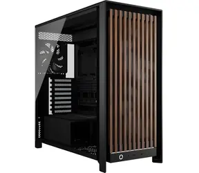 Corsair FRAME 5000D Wood RS černá, ořech / Skříň / E-ATX / 3x USB-C / 2x 200mm / bez zdroje / průhledná bočnice