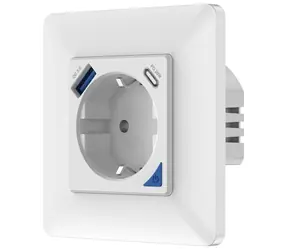 Immax NEO SMART / Chytrá vnitřní zásuvka / bez kolíku (typ F) / 16A / USB + USB-C PD 20W / Zigbee / LIDL & TUYA