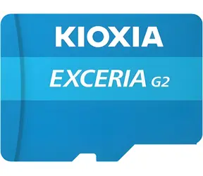 KIOXIA EXCERIA G2 microSDXC 128GB + adaptér / Class 10 / UHS-I U3 / A1 / V30 / čtení: 100MBs / zápis: 50MBs