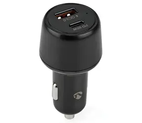 NEDIS černá / Nabíječka do auta / 65 W / USB-C Power Delivery + USB-A Quick Charge / 12–24 V