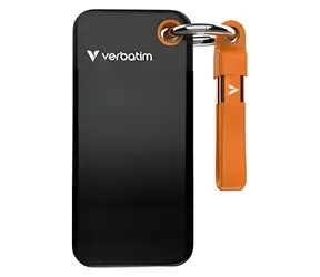 Verbatim Pocket SSD 256GB černá/oranžová / Externí SSD / USB-C / čtení: 10 000 MB/s / zápis: 10 000 MB/s