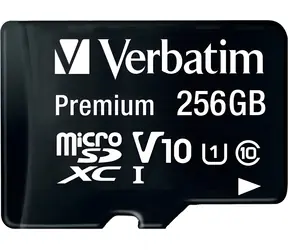 Verbatim Premium microSDXC 256 GB / Paměťová karta / UHS-I (U1) / Class 10 / R: 90 MB/s / W: 10 MB/s