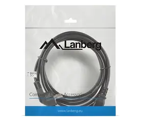 Lanberg CA-C13C-11CC-0050-BK černá / Napájecí kabel / 5 m / C13 pravoúhlý / CEE7/7