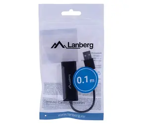 Lanberg NC-0100-01 černá / Síťový adaptér / USB-A / RJ-45 / 10 Gbit/s