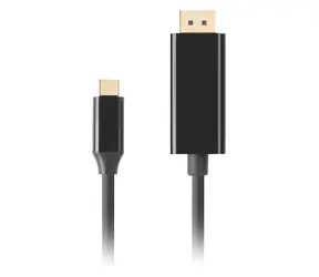 Lanberg CA-CMDP-10CU-0010-BK černá / Kabel USB-C na DisplayPort / 1 m / DisplayPort 1.2 / 4K 60Hz