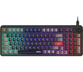 MSI Forge GK110 černá / Herní klávesnice / drátová / US layout / podsvícená / 97 kláves