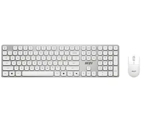 MSI FORGE K210 bílostříbrná / Bezdrátová sada klávesnice a myši / bezdrátová / dobíjecí / USB / CZ+SK layout