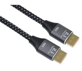 PremiumCord / Kabel DisplayPort 2.1 / 16K@60Hz / 8K@120Hz / 4K@240Hz / kovové a zlacené konektory / 1 m