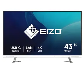 42.5" Eizo EV4340X-WT bílá / Monitor / IPS / 4K UHD / USB-C / KVM / Repro