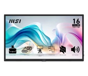 15.6" MSI PRO MP165DE E6 černá / Monitor / IPS / FullHD / HDMI + USB-C / Přenosný