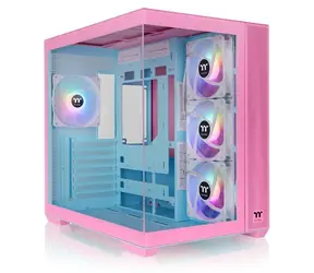 Thermaltake View 380 TG ARGB růžová / ATX / 2x USB-A 3.0 / 1x USB-C 3.2 / 4x 120mm RGB / bez zdroje / průhledná bočnice