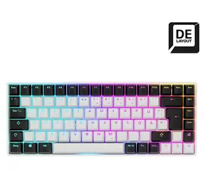 Sharkoon Skiller SGK50 S3 bílá / Herní klávesnice / mechanická / Gateron Red / USB / 1.5m / DE Layout