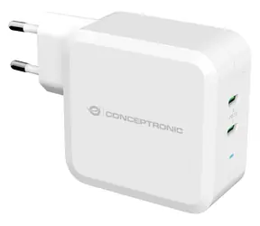 Conceptronic ALTHEA08W bílá / USB-C nabíjecí adaptér / 2x USB-C / 100 W / GaN