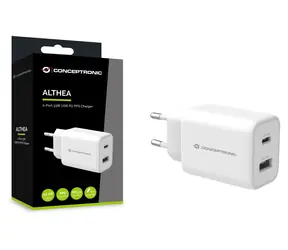Conceptronic ALTHEA11W bílá / USB nabíjecí adaptér / 1x USB-A / 1x USB-C / 33 W / PD PPS
