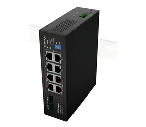 Lanberg ILGE-8P-2S-120 / Switch / 8x Gigabit / 4x PoE BT / 4x PoE AT / 2x SFP / DIN rail / 120W