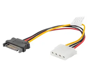 Lanberg / Napájecí kabel / Molex 4pin (F) - SATA 15pin (M) / 15 cm