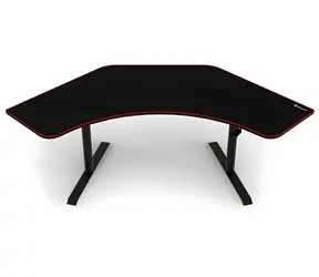 AROZZI ARENA ANGELO Black / Herní stůl / rohový / černý s červeným okrajem / D:225cm / Š:102cm / V:71cm-81cm