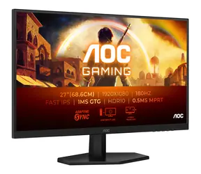 27" AOC Gaming 27G42E černá / Monitor / Fast IPS / 1920x1080 / 16:9 / 180Hz / 1ms / 1000:1 / 300cd-m2 / HDMI + DP / VESA