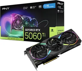 PNY GeForce RTX 5060 Ti ARGB OC 8GB / Grafická karta / 2407 - 2692 MHz / 8GB GDDR7 / 128-bit / 1x HDMI + 3x DP / 650W