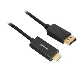 Sharkoon DisplayPort 1.2 - HDMI 4K černá / Kabel / aktivní / 4K 60Hz / 3m