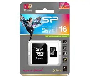 Silicon Power Elite 16 GB / Paměťová karta microSDHC / Class 10 / UHS-I U1 / 85 MB/s / + SD adaptér