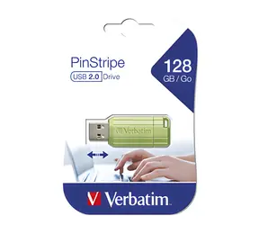 Verbatim Store 'n' Go PinStripe 128GB zelená / Flash disk / USB 2.0 / čtení 12 MB/s / zápis 5 MB/s