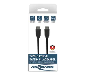 Ansmann 1700-0122 černá / Datový a nabíjecí kabel / USB-C - USB-C / 2m / 60W / USB 3.2 Gen 1