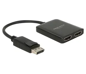 DeLock 87769 černá / Rozbočovač / DisplayPort 1.4 vstup > 2× HDMI výstup / MST / 4K 30Hz