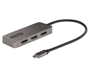 StarTech USB-C MST Hub šedá / 3portový hub / 3× HDMI / 4K 60Hz / pouze Windows