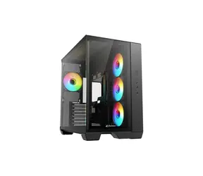 Sharkoon Steel Shark černá / Midi tower / ATX / 4x ARGB PWM 120 mm / 2x tvrzené sklo / USB-C 3.2 Gen 2