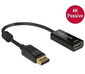 Delock DisplayPort - HDMI černá / Adaptér / 4K / 20 cm
