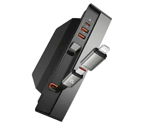 Baseus T-Space HUB černá / Nabíjecí USB rozbočovač / pro vozy Tesla / s kabelem