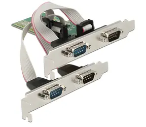 Delock PCI Express karta 4x sériový RS-232 / Řadič / PCIe x1 / ASIX AX99100 / 921,6 kbps