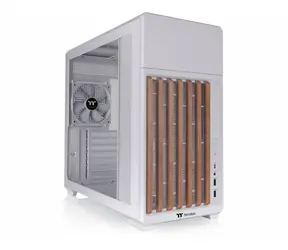 Thermaltake TR300 WS bílá, dřevo / Skříň ATX / 2x USB-A 3.2 / 1x USB-C 3.2 / bez zdroje / průhledná bočnice
