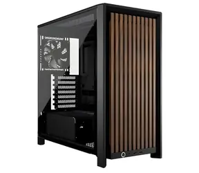 Corsair FRAME 4000D RS Wood černá/ořech / Skříň / E-ATX / 2x USB-A 3.2 / 1x USB-C 3.2 / 4x 120mm / bez zdroje