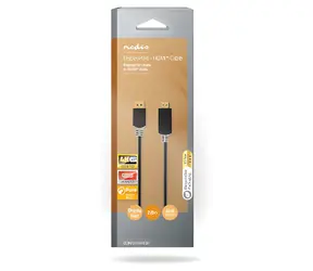 Nedis antracit / Kabel DisplayPort na HDMI / 4K 30Hz / Pozlacené konektory / 2 m