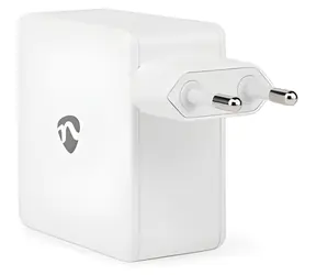 Nedis GaN 100W bílá / Síťová nabíječka / 1x USB-C / USB Power Delivery