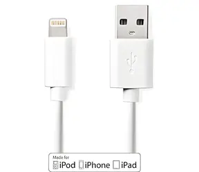Nedis Lightning kabel 3 m bílá / Datový kabel / USB-A 2.0 (M) - Lightning 8-pin (M) / 480 Mbps