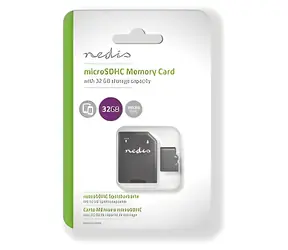 Nedis microSDHC 32 GB / Paměťová karta / UHS-I / čtení: 100 MB/s / zápis: 45 MB/s / vč. adaptéru SD