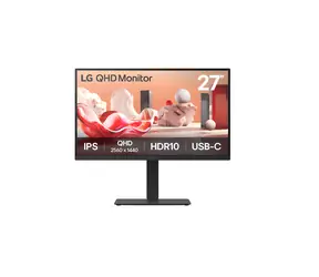 27" LG 27BA75QB-B černá / Monitor / IPS / 2560×1440 / 100 Hz / USB-C 65W / RJ-45 / Pivot