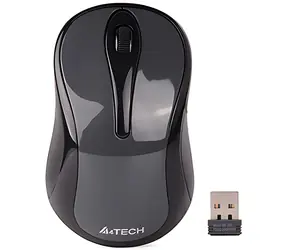 A4tech G3-280N šedá / Bezdrátová optická myš / 1200 DPI / 2.4 GHz / Silent Click / 3 tlačítka / Baterie 1x AA
