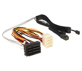 DeLock Kabel Mini SAS HD SFF-8643 (M) - 4x SAS SFF-8482 (F) 1m / SAS-3 12 Gbit/s