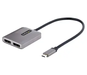 StarTech USB-C MST hub šedá / Rozbočovač / 2× DisplayPort / 4K 60Hz / Windows