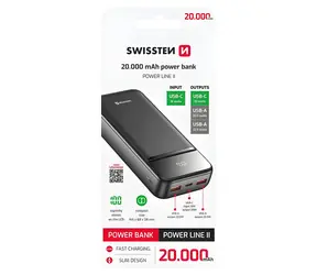 SWISSTEN POWER LINE II 20000 mAh černá / Power Bank