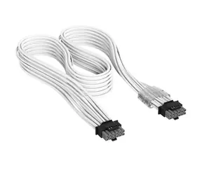 Corsair Premium Sleeved bílá / Napájecí kabel / 12V-2x6 na 12V-2x6 / Universal / textilní opletení