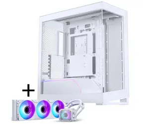 PHANTEKS NV5 MK2 + Glacier One 360M25 Gen2 bílá / Sada skříň ATX + AIO vodní chladič / Tempered Glass / 360mm / DRGB
